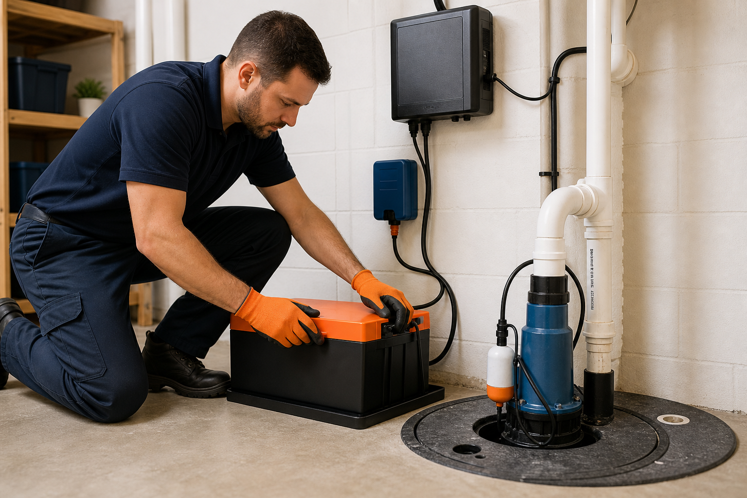 Local battery backup sump pump installation information and service options