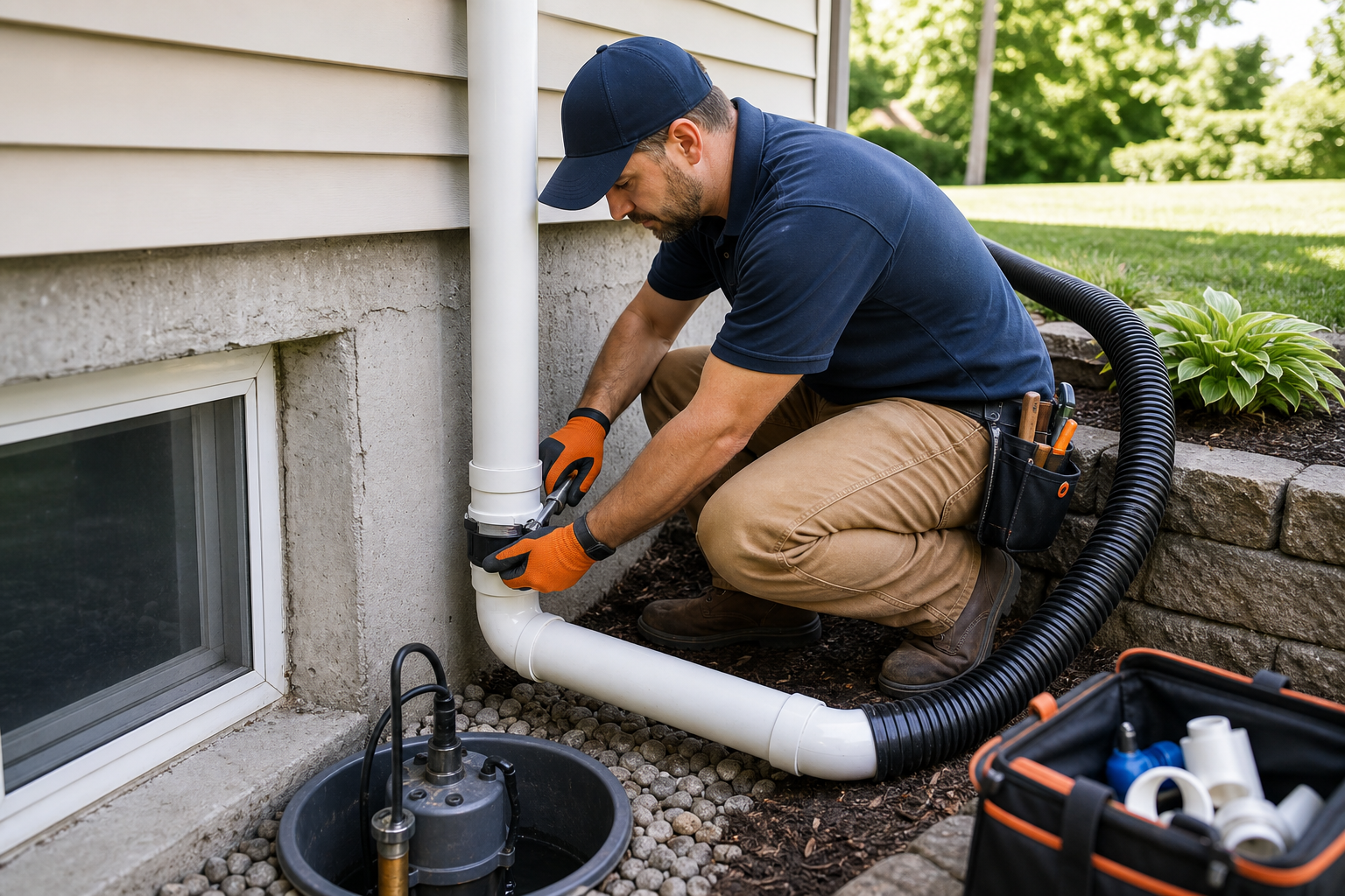 Sump Pump Discharge Line Repair service help from Sump Pump Co.