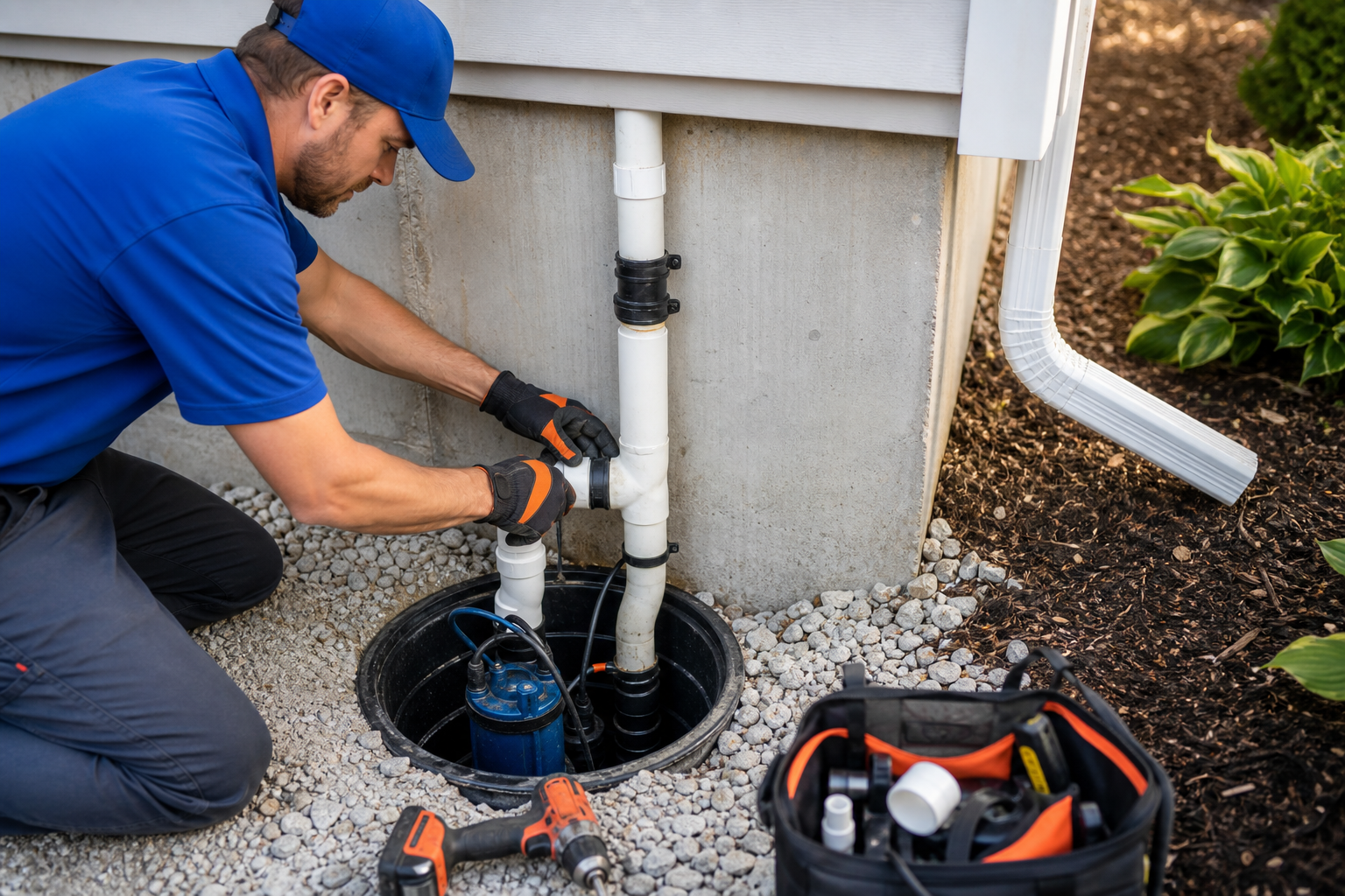 Local sump pump discharge line repair information and service options