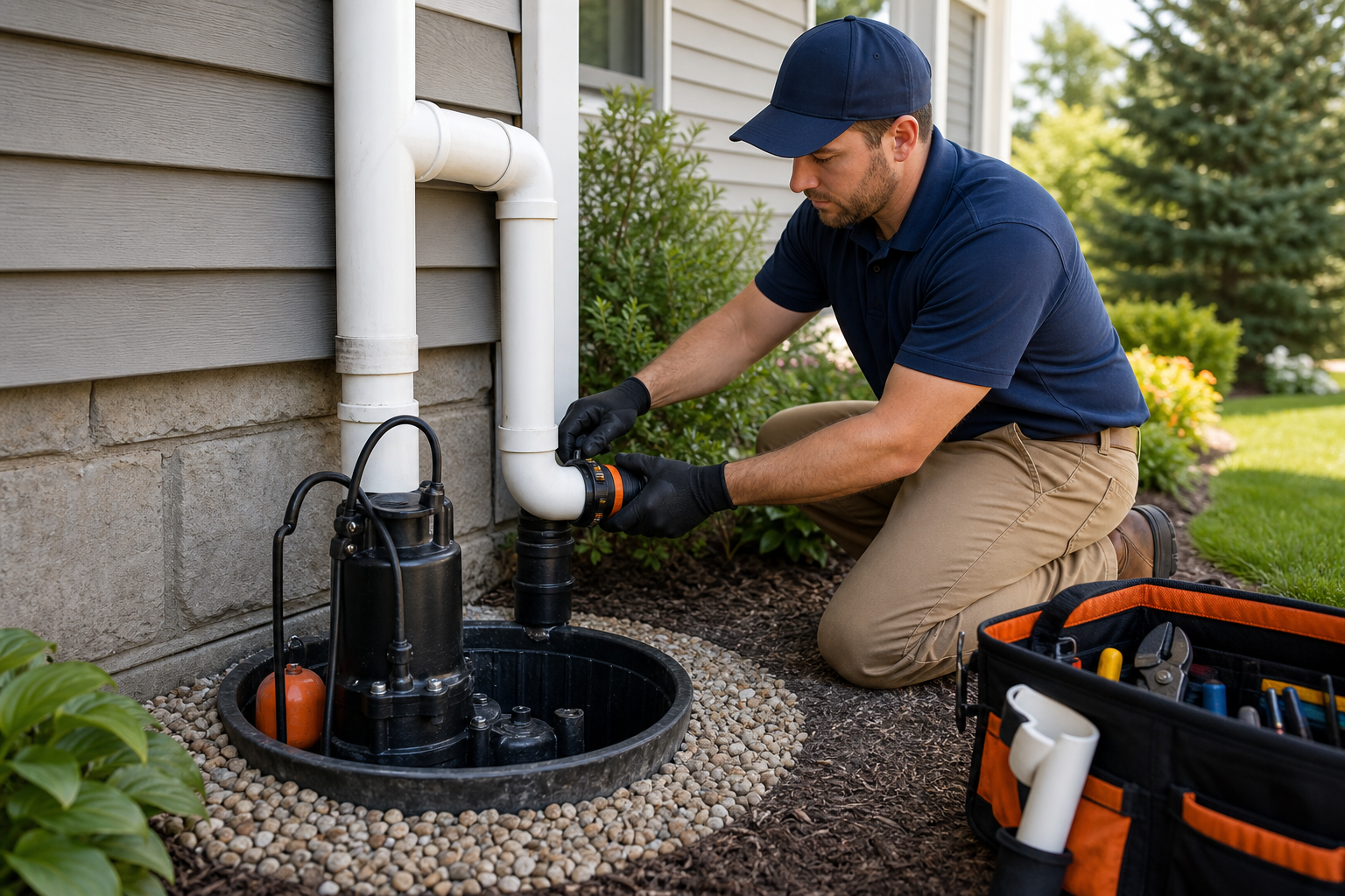 Sump Pump Discharge Line Repair referral service call support