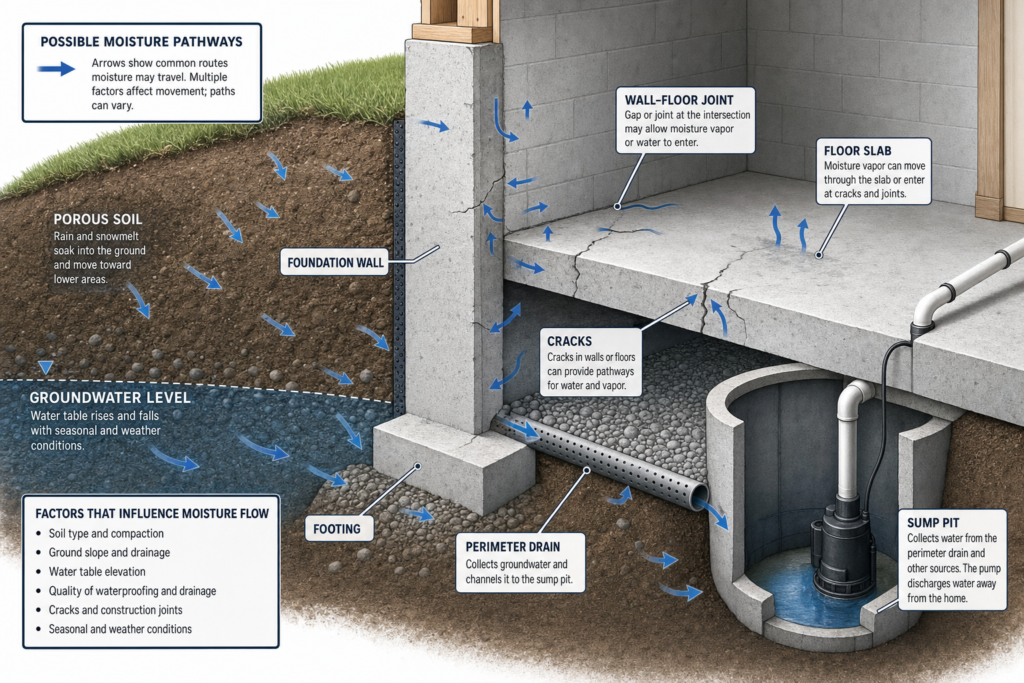Sumppumpco Groundwater In Basement Cutaway